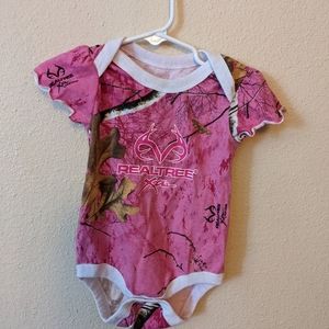 Realtree pink camouflage 3-6 month onsie